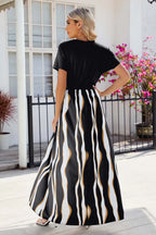 Smocked High-low Printed Surplice Dress (18)