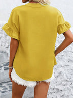 Button Down Ruffled Short Sleeve Shirt (31)