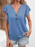 Notched Cap Sleeve T-shirt