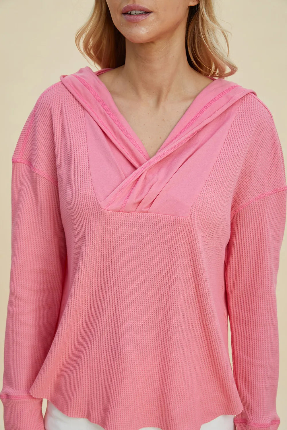 Full Size High-low Dropped Shoulder Long Sleeve Hoodie (5)