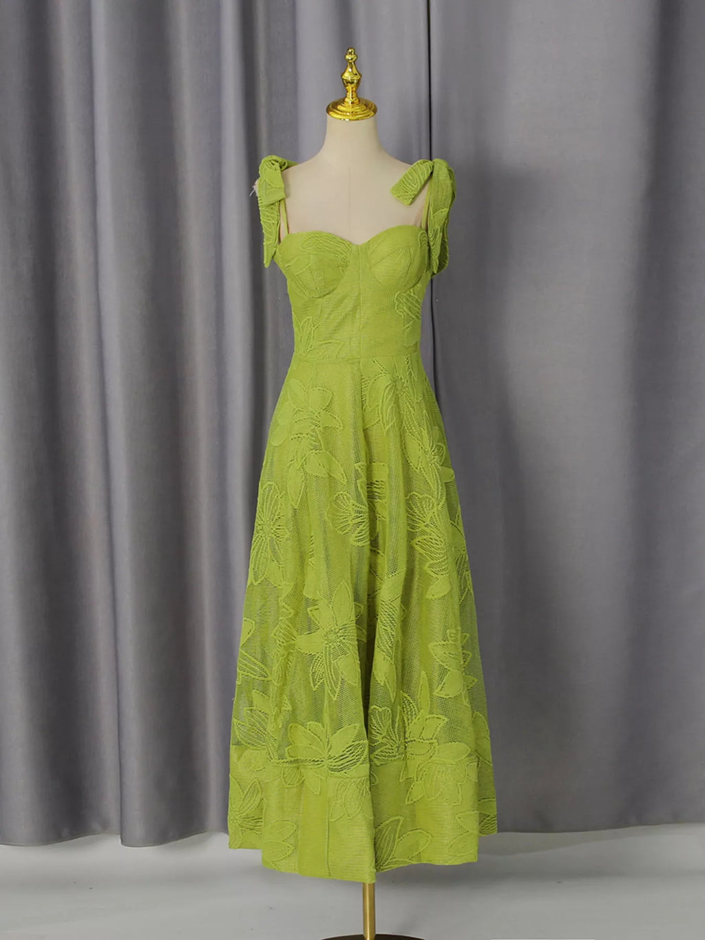 Sweetheart Neck Tie-strap Dress (2)