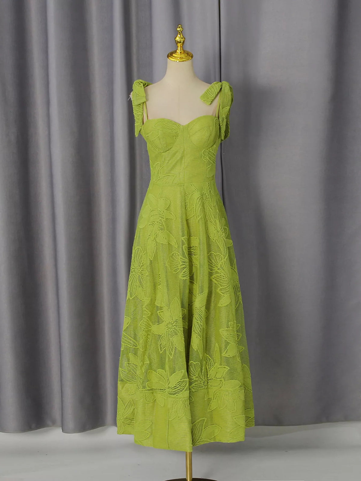 Sweetheart Neck Tie-strap Dress (2)