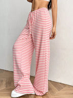 Striped Wide Leg Drawstring Pants (11)