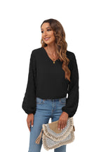 Swiss Dot Balloon Sleeve Blouse (18)