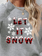 Let It Snow Round Neck Long Sleeve Sweatshirt (8)