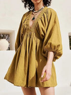 Textured V-neck Mini Dress (8)