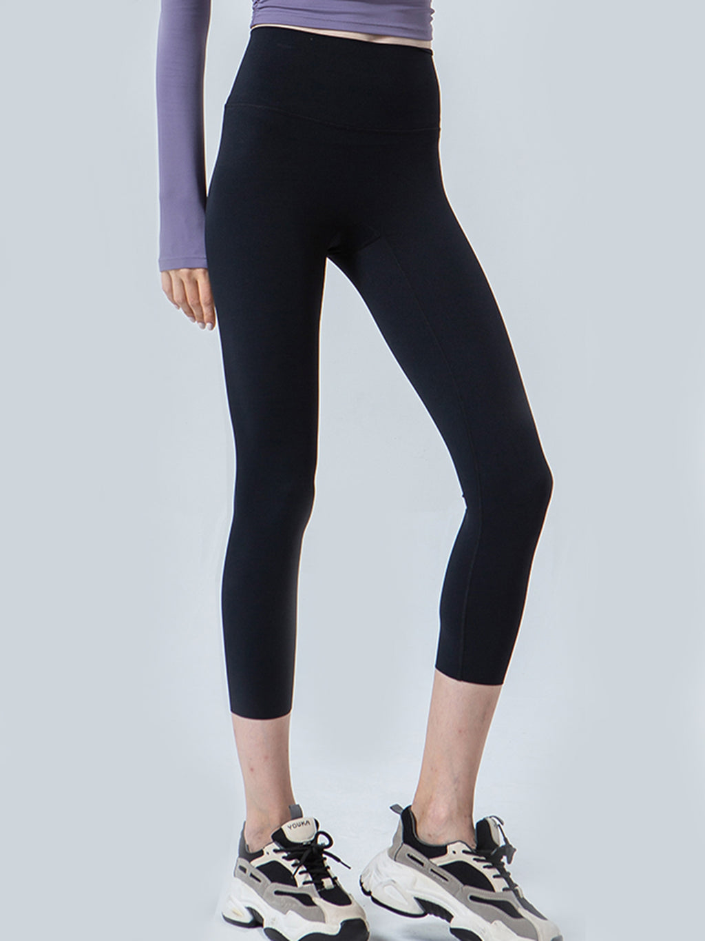 Wide Waistband Cropped Sports Leggings (8)