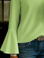 Full Size Ruffled V-neck Long Sleeve Blouse Plus (6)