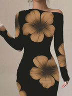 Floral Print One Shoulder Maxi Dress (12)