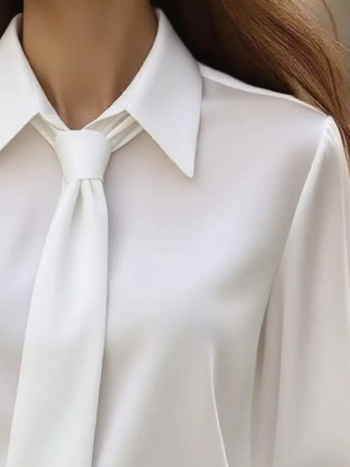 Tie-neck Long Sleeve Blouse (8)