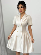 Double-breasted Short Sleeve Dress (8)