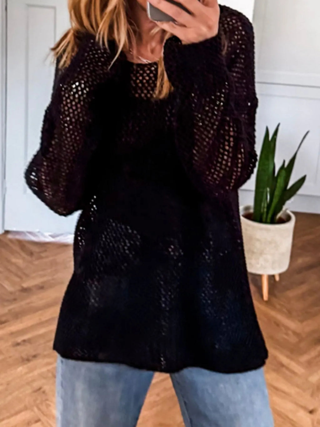 Lightweight Openwork Knit Cover Up (14)