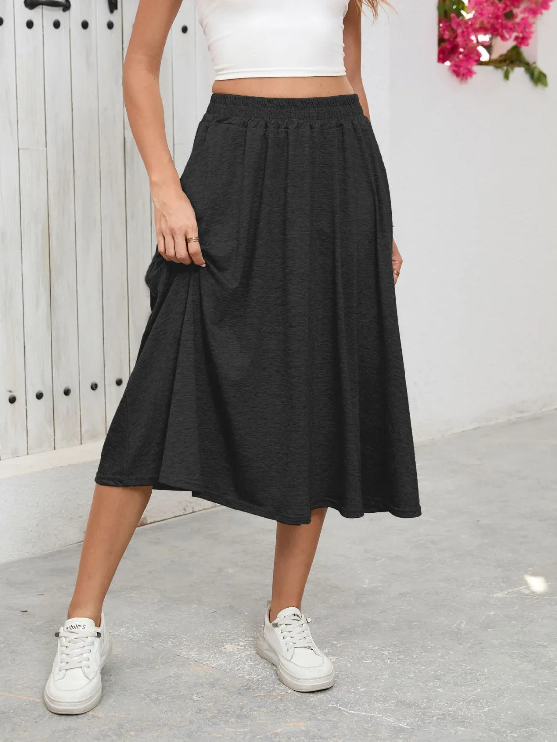 Elastic Waist Skirt Pockets (12)