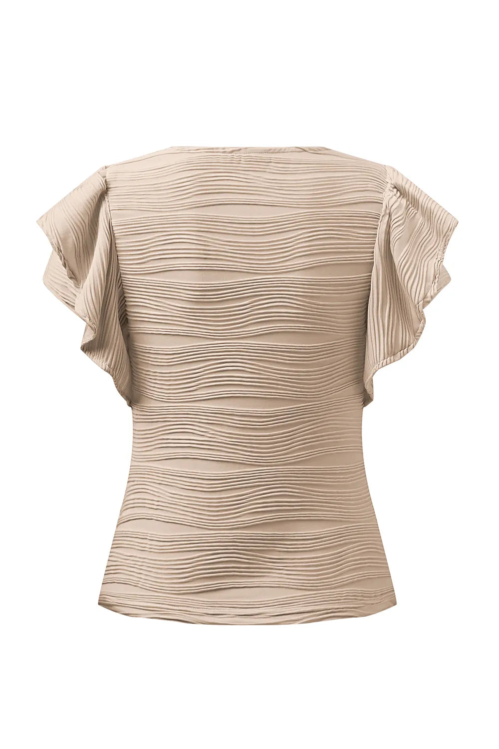 Textured Round Neck Cap Sleeve Top (30)