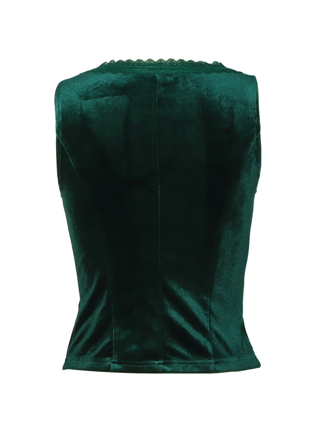 Velvet Lace Trim Button-down Vest (6)
