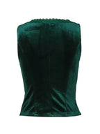 Velvet Lace Trim Button-down Vest (6)