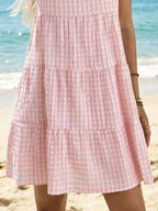 Textured Sleeveless Tiered Mini Dress (6)