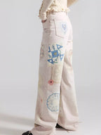 Printed Wide Leg Jeans (3)