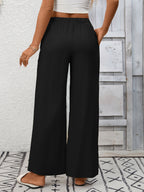 Drawstring High Waist Wide Leg Pants (21)
