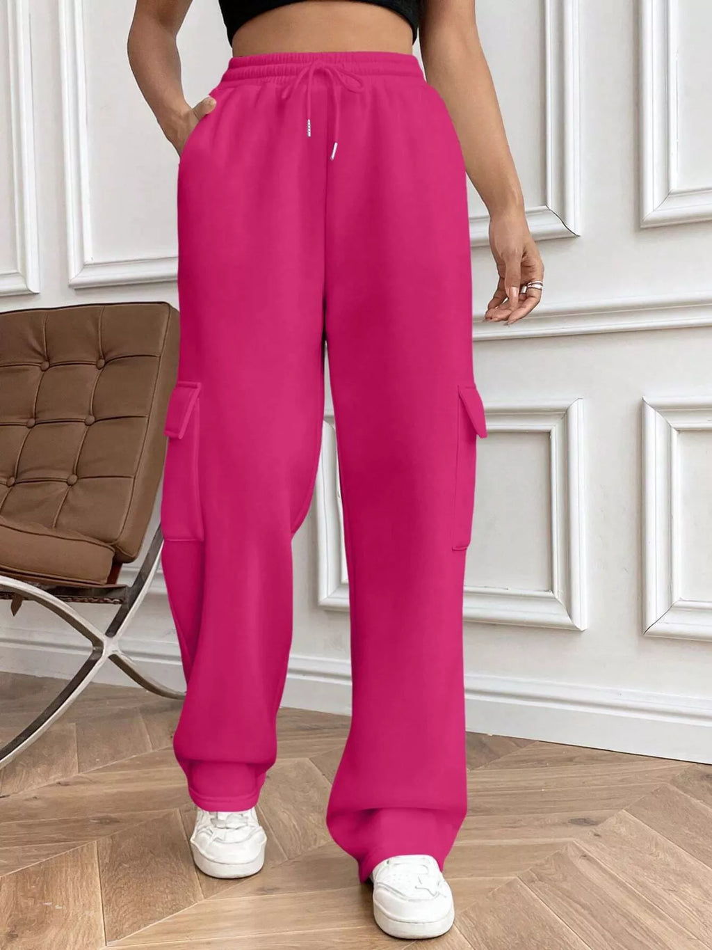 Relaxed Fit Pants Drawstring Waist (22)