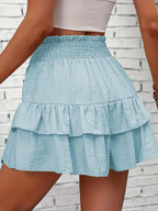 Ruffle Layered High Waist Casual Skort (26)