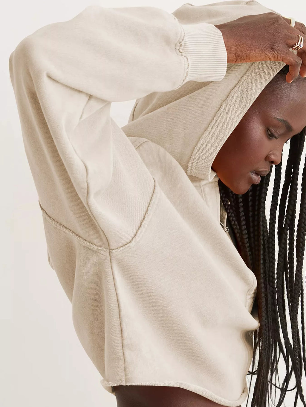 Dropped Shoulder Cropped Hoodie (28)