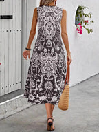 Printed Sleeveless Midi Dress (2)