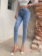 Jeans High Waist Hip Buttocks Pencil Pants photo 5