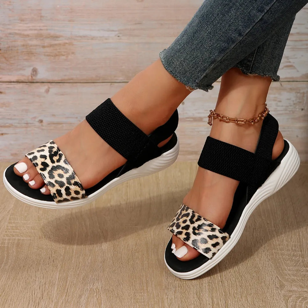Pu Leather Open Toe Low Heel Sandals (14)