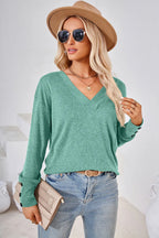 V-neck Dropped Shoulder T-shirt (11)