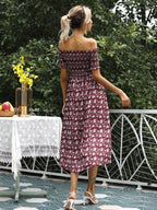 Off Shoulder Floral Slit Dress (13)