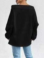 Off-shoulder Drawstring Sweatshirt (9)