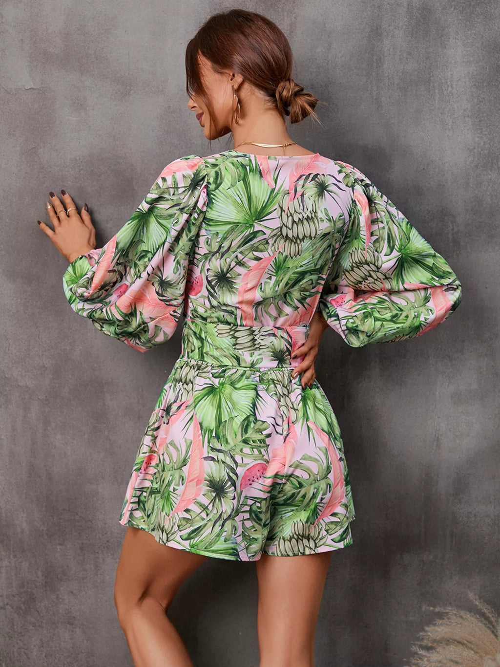 Cutout Front Printed Long Sleeve Romper (23)