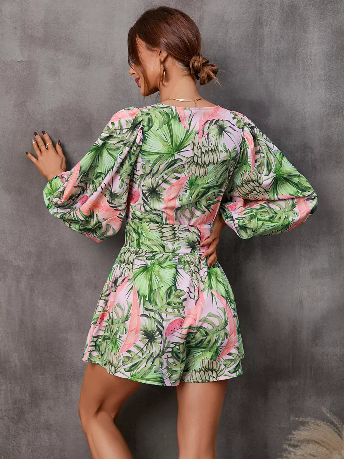 Cutout Front Printed Long Sleeve Romper (23)
