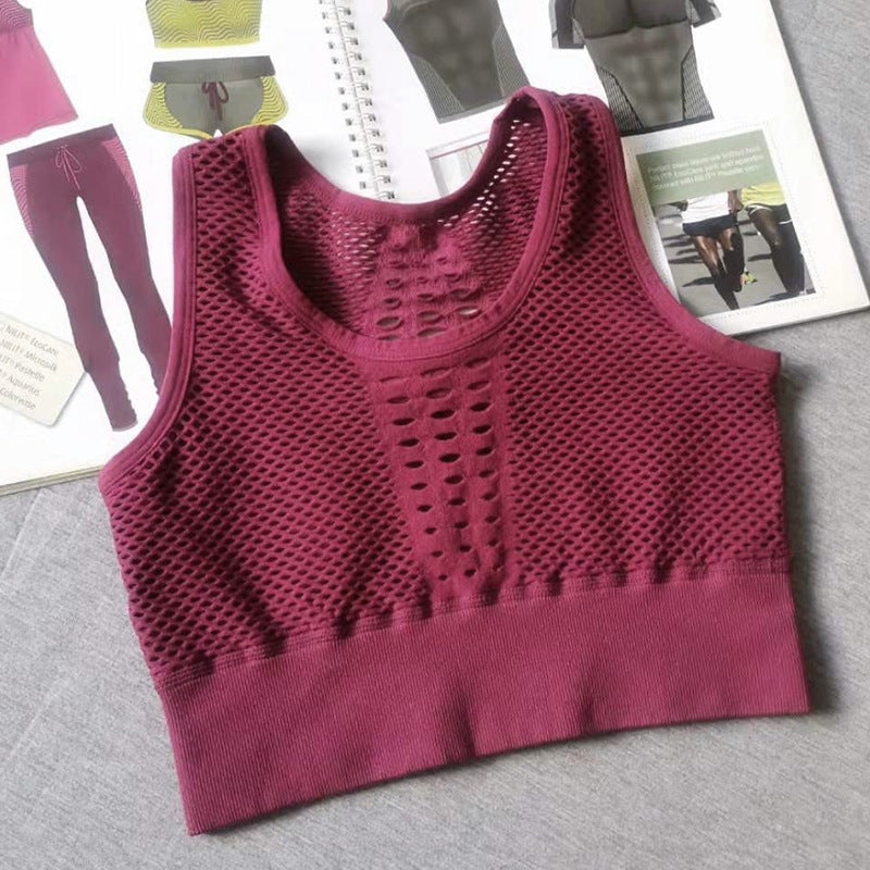 Breathable Mesh Sports Bra variant CJNSNYWX00900-Wine red-S|CJNSNYWX00900-Wine red-M|CJNSNYWX00900-Wine red-XL|CJNSNYWX00900-Wine red-L