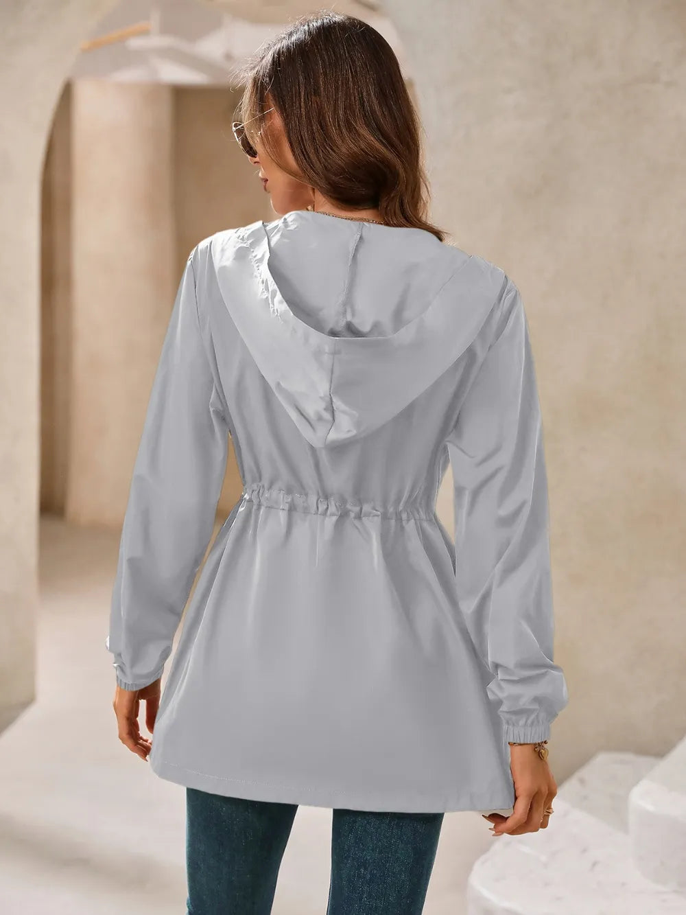 Outdoor Waterproof Long Sleeve Hooded Windbreaker (12)