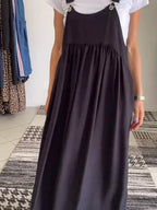 Full Size Ruched Wide Strap Overall Maxi Dress Plus (3)