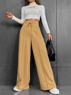 Wide Leg Drawstring Waist Pants (10)