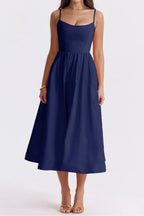 Floral Print Spaghetti Strap Midi Dress (20)