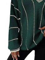V-neck Textured Knit Sweater (22)