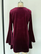 Velvet Flare Sleeve Mini Dress (6)