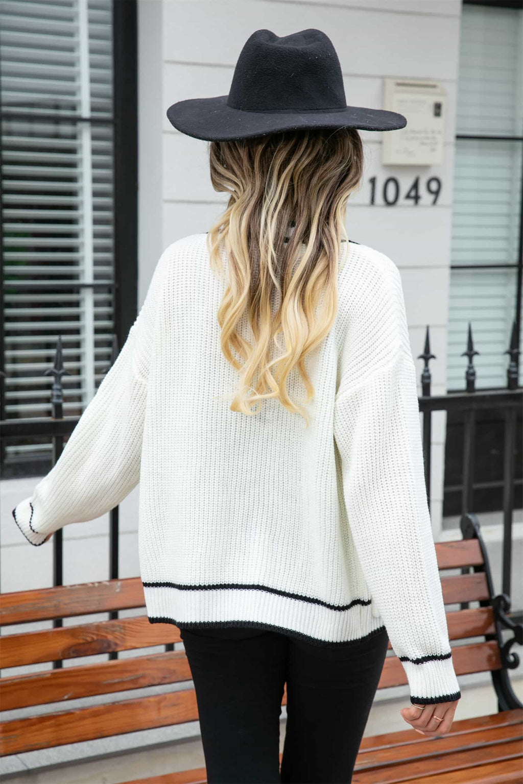 Waffle Knit V-neck Cardigan Pocket (9)