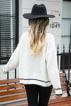 Waffle Knit V-neck Cardigan Pocket (9)