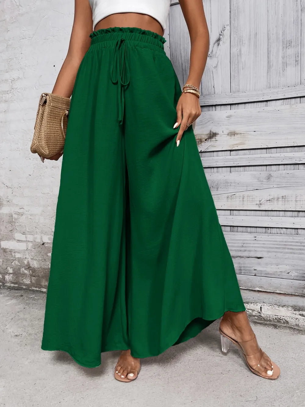 Tied High Waist Wide Leg Pants (17)