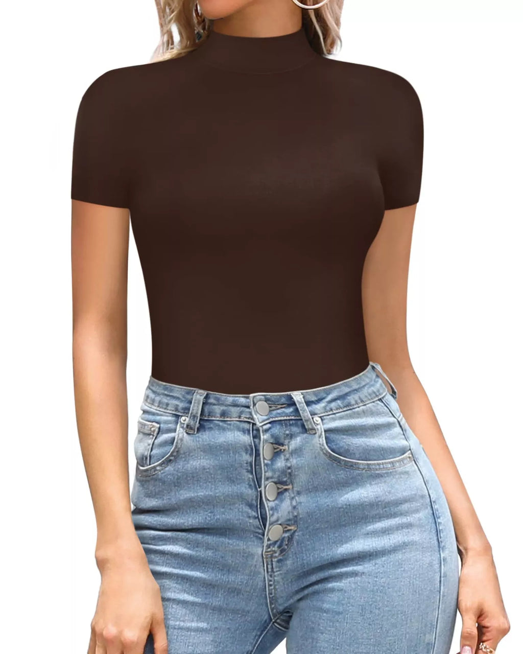 Mock Neck Short Sleeve Bodysuit (10)