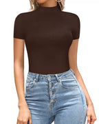 Mock Neck Short Sleeve Bodysuit (10)
