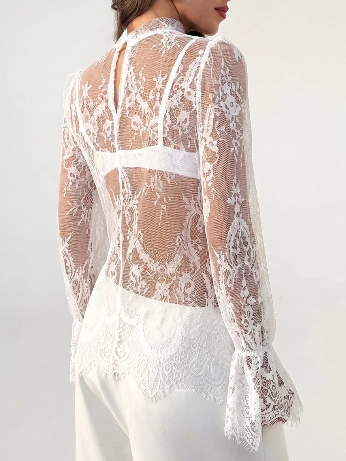 Lace Flounce Sleeve Top (8)
