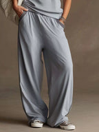 Sleeveless V-neck Tank Wide-leg Pants Set (3)