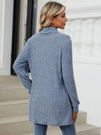 Ribbed Mock Neck Long Sleeve T-shirt (36)