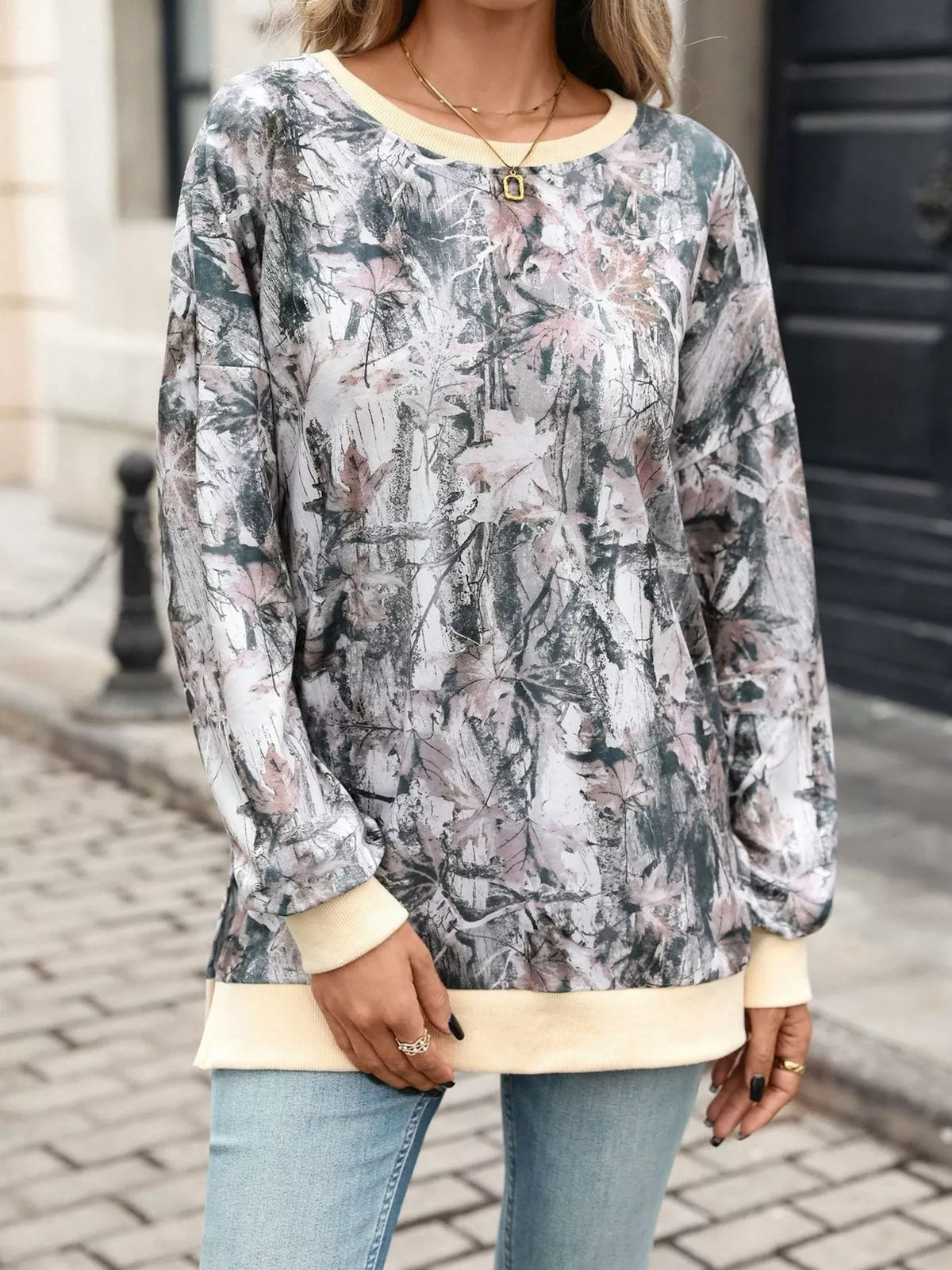 Camouflage Print Crewneck Sweatshirt (15)